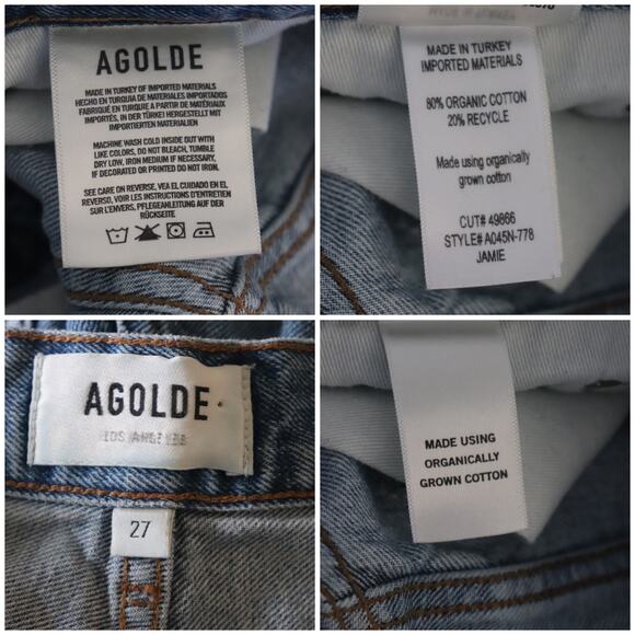 AGOLDE Jamie Jeans Size 27 A045N-778 - Picture 7 of 7
